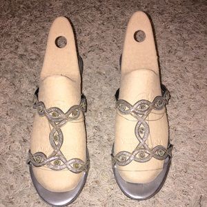 A. Giannetti- Silver Jeweled 2 1/2inch heels